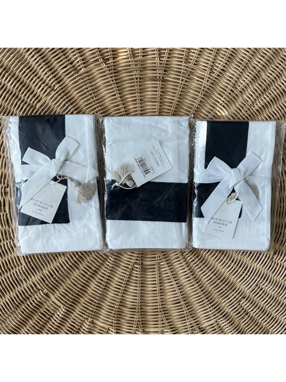 NEW Serena & Lily Beach Club Border Percale Euro Pillow Sham-Midnight Black